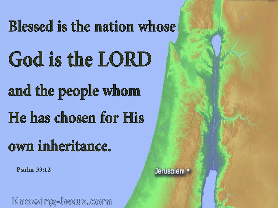Psalm 33:12 Blessed Is The Nation Whose God Is The Lord (green)